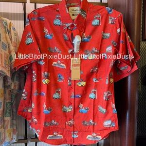 Disney Parks Disneyland Cars Land RSVLTS Button Up Shirt